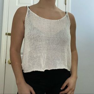 Brandy Melville Crochet Knit Tank White/Cream